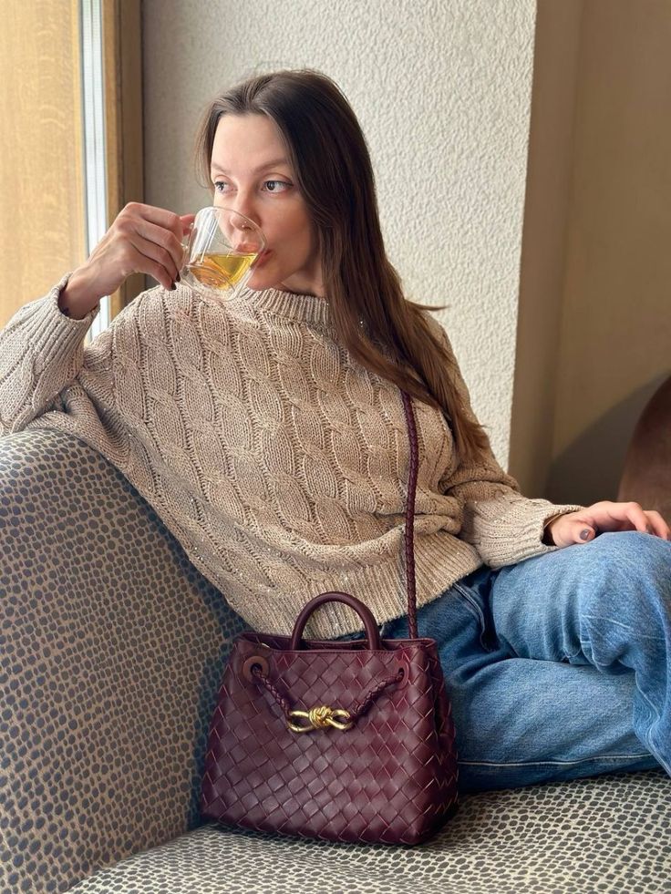 Bottega Veneta Dark Burgundy