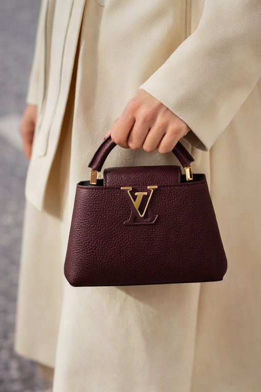 Capucines Mini Dark Burgundy