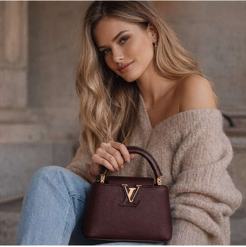 Capucines Mini Dark Burgundy