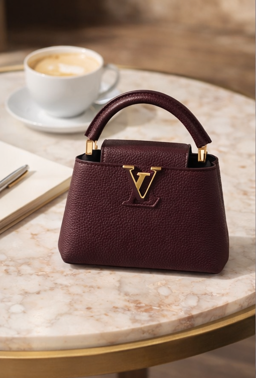 Capucines Mini Dark Burgundy